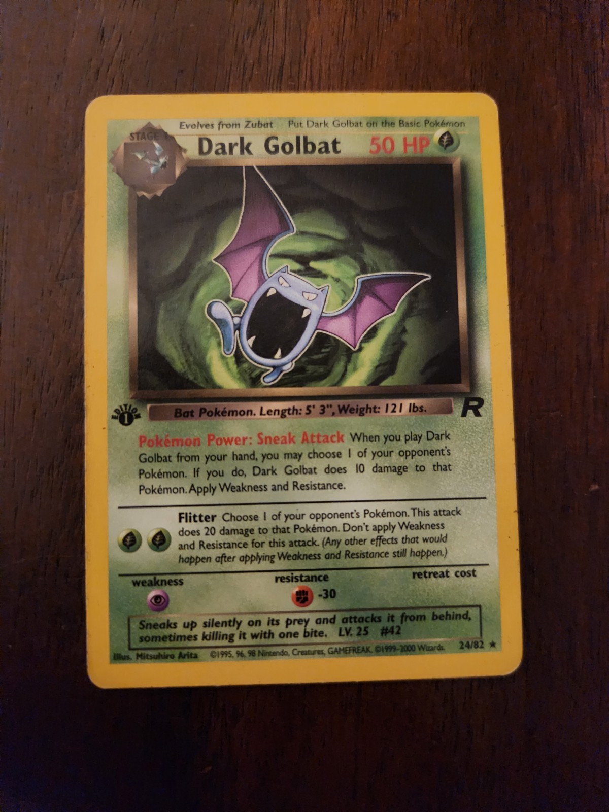 Pokemon Card Dark Golbat Team Rocket 1st Edition Rare 24/82