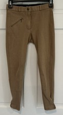 Basics by BasEQ Equestrian Kids Riding Breeches Size 14 Tan Knee Patch Schooling