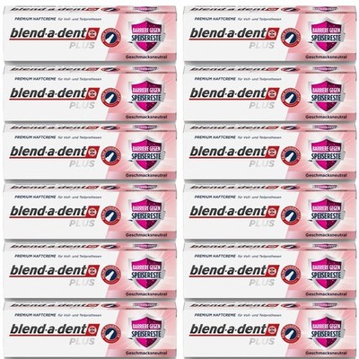 12 x blend a dent PLUS Premium Haftcreme Barriere gegen Speisereste Neutral 40g