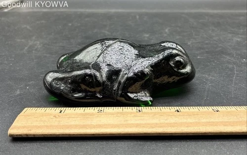 Blenko Handcraft Glass Frog Paperweight Figurine Made in USA