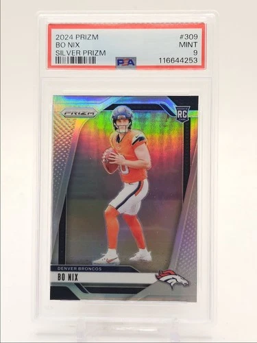 BO NIX 2024 PANINI PRIZM ROOKIE FOOTBALL SILVER BRONCOS B RC PSA 9 Q0004