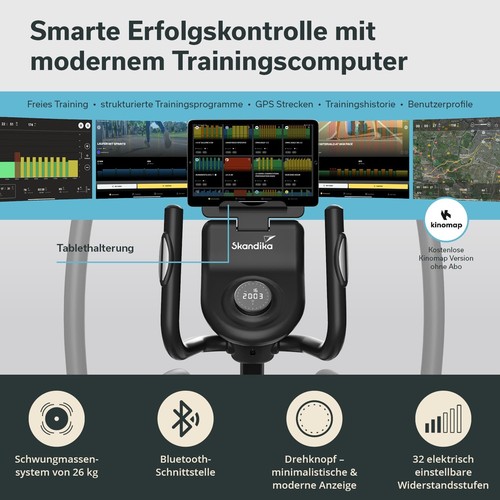 Skandika Crosstrainer Carbon P26-S Holz Design Ellipsentrainer Bluetooth B-Ware - Bild 4 von 8
