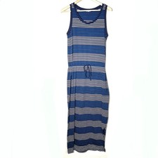 Gap blue and white striped casual swim cover shift maxi dress size medium M B157
