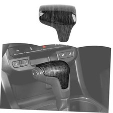Gear Shift Knob Cover Trim Interior Accessories for Chevy Black wood grain