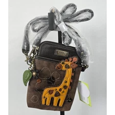 Chala Giraffe Crossbody Bag Convertible Cell Phone Brown 7.5" x 5.25" NWT