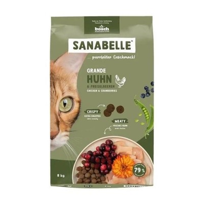 SANABELLE Grande Huhn Trockenfutter für große Katzenrassen 8 kg