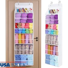 Hanging Yarn Storage Organizer 6 Zipper Over the Door Hanging Yarn Holder