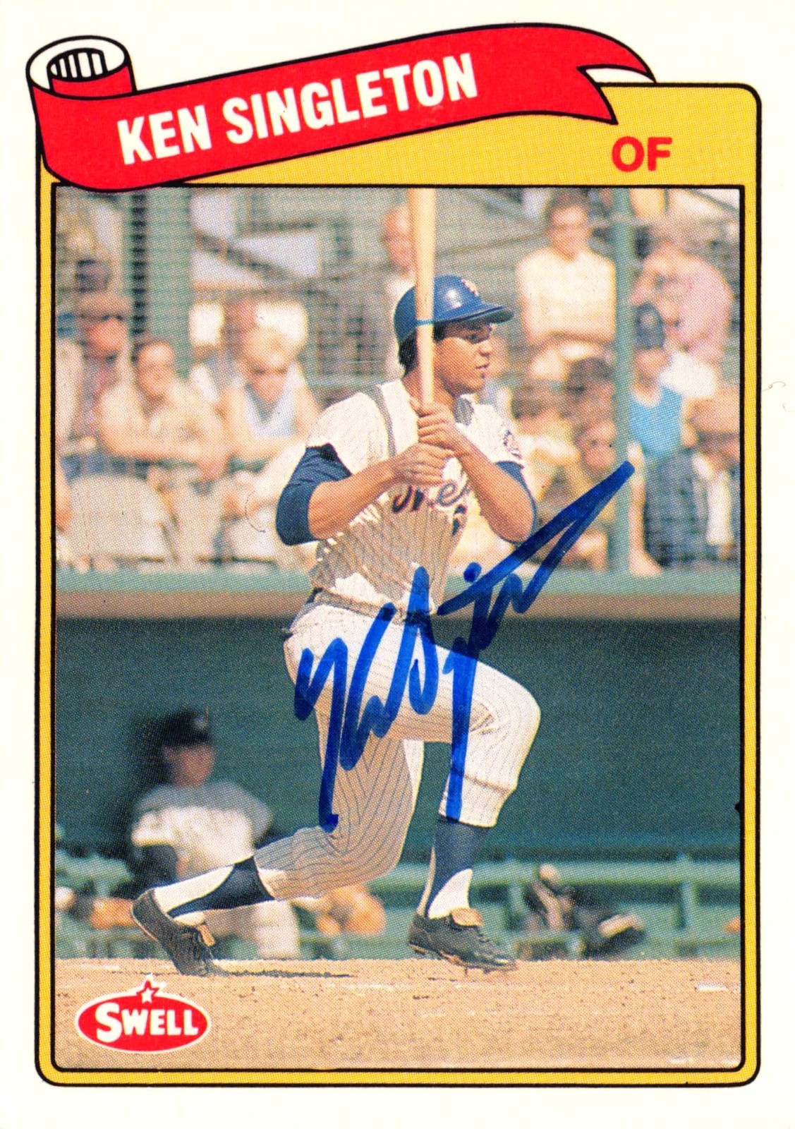 Ken Singleton autographed baseball card (Mets) 1989 Swell #26 Baseball Greats