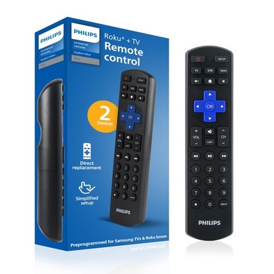 Philips SRP6320R/27 Roku TV Remote Replacement Black Purple