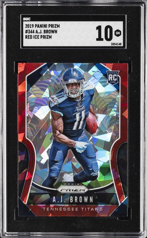 2019 PANINI PRIZM RED ICE PRIZM #344 AJ BROWN ROOKIE RC SGC 10