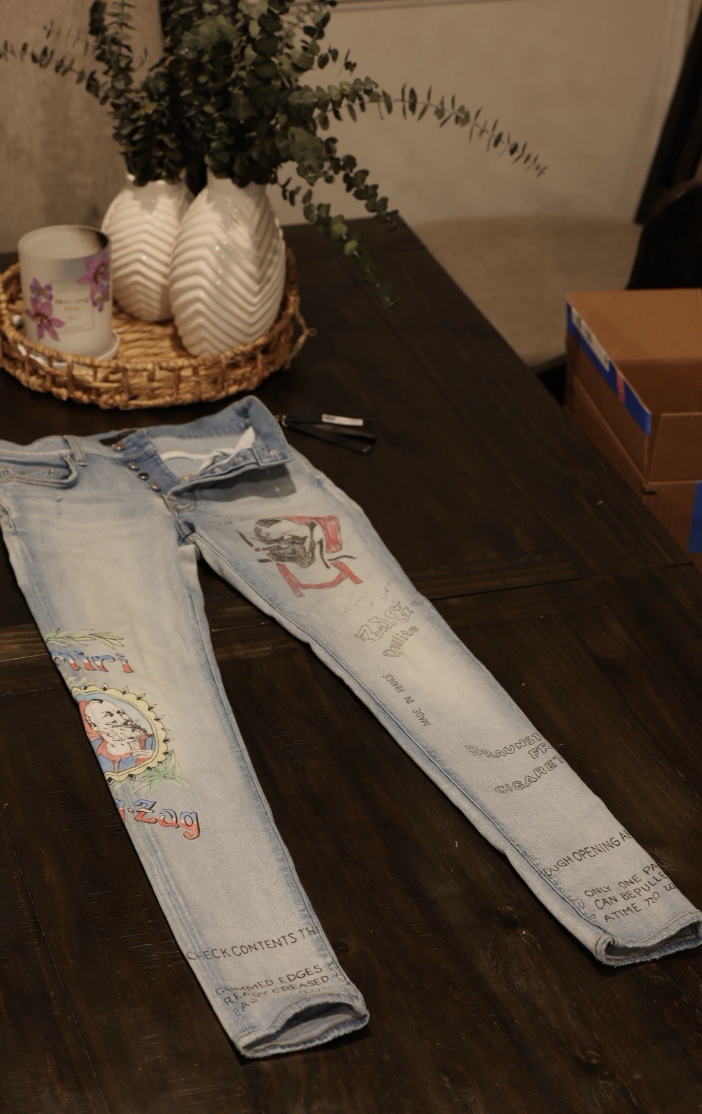 Amiri Light Blue Jeans, Size 28, Used, Zigzag image 5