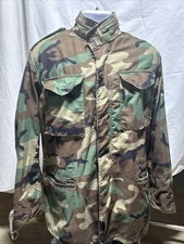 VTG M-65 Field Jacket Small Long 1985 woodland camo US military Golden Mfg
