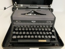 Vintage 1948/49 ROYAL QUIET De LUXE Portable Typewriter Grey & Black w/Case  thumbnail