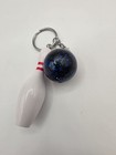 Bowling Pin & Ball Keychain Key Ring Plastic/Metal White Blue Red Sport — photo 4
