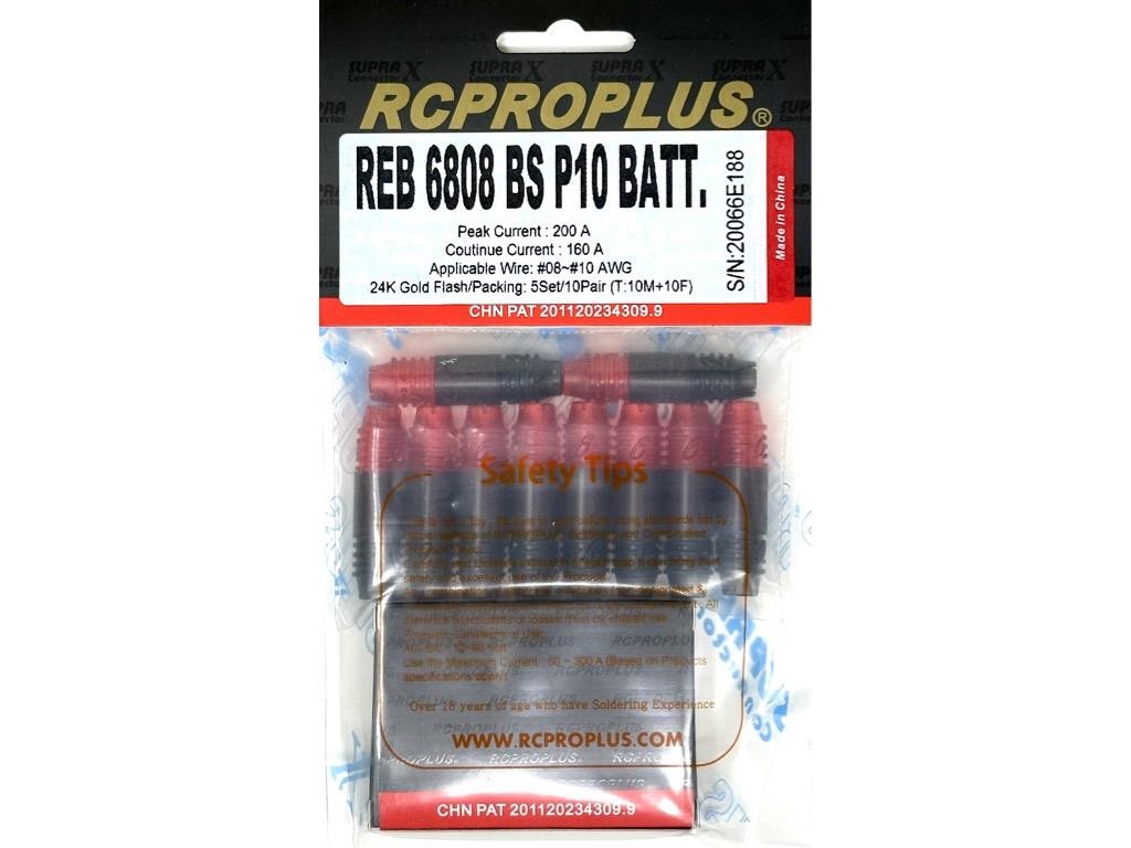 RCProPlus Supra-X Round Housing 6mm Connector : REB6808BS/10B
