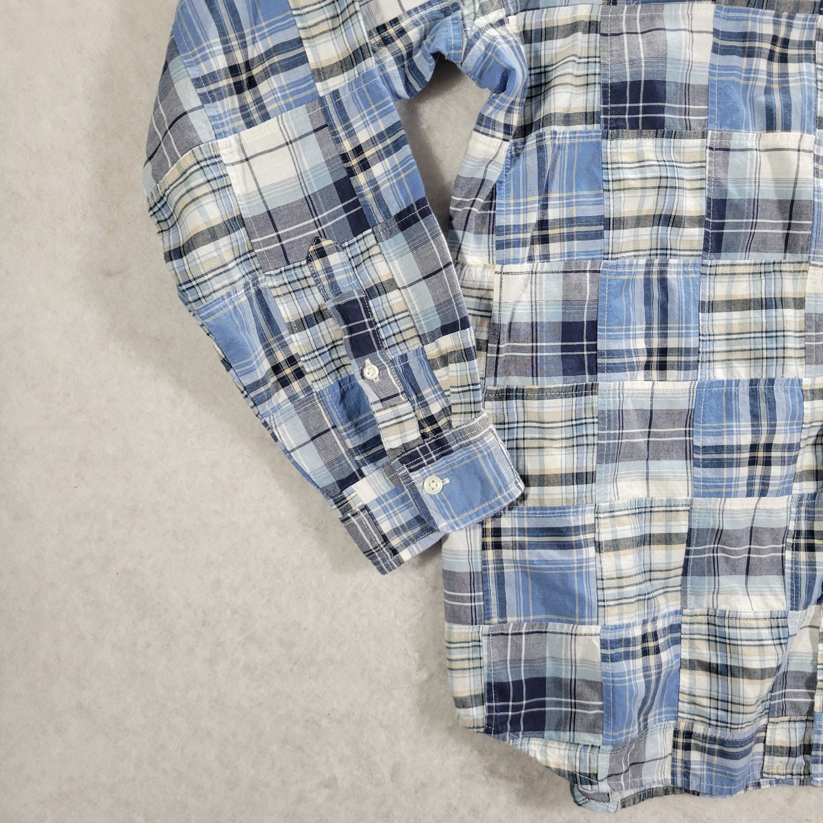 LL Bean Madras Patchwork Shirt  Button Up Preppy … - image 4