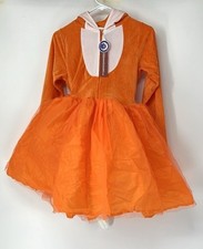 Halloween costumes NWT girls fox costume Size XL Orange Hood Tail Dress Up Tulle