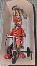 Vintage Wind-up Clockwork Tin Mechanical Wind-Up Duck on a Bike Toy / Boxed
