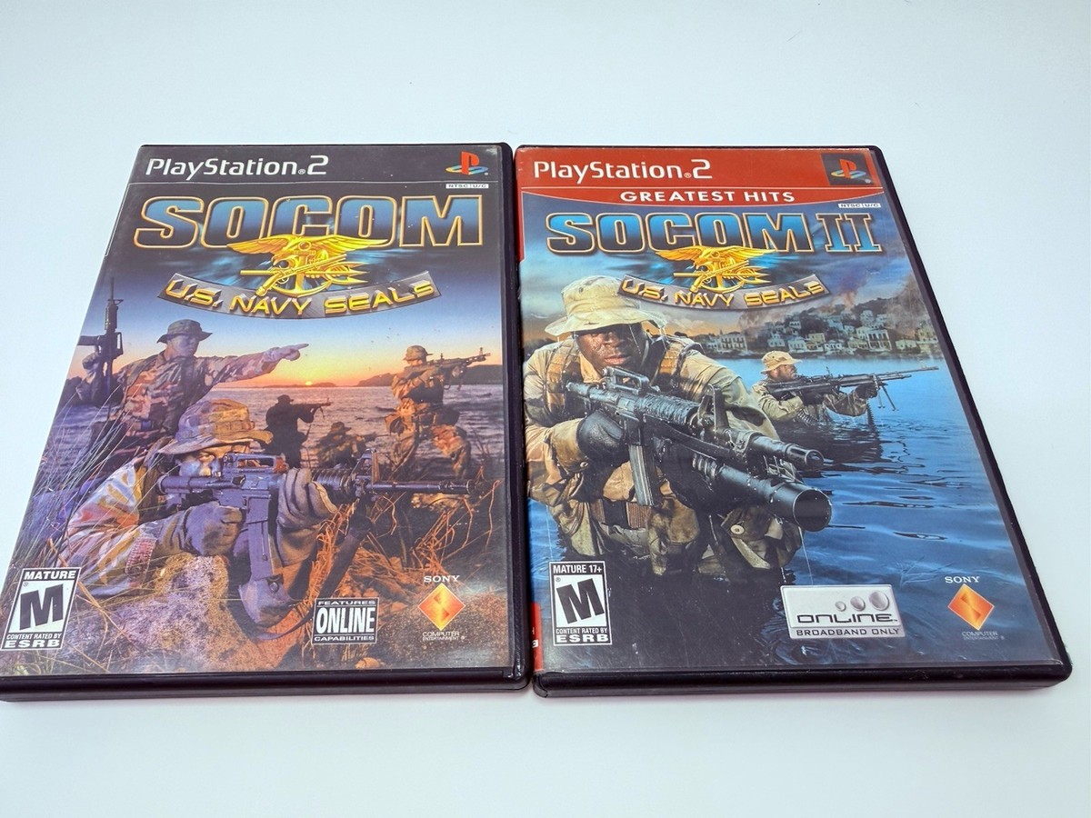 SOCOM US Navy Seals 1 & 2 PS2 2-Game Bundle Lot Military Shooter