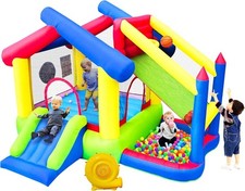 Inflatable Bounce House with Slide, Jumping Castle Blower and Ball...