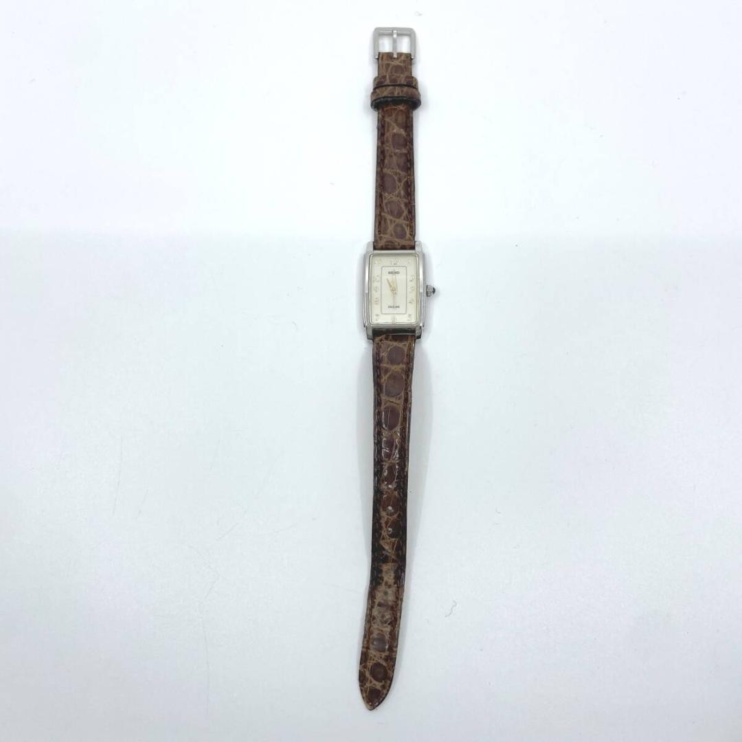 Seiko Exceline 2J31‑5000 アイボリー ブラウン Seiko Exceline Square 2J31-5000 Ladies Quartz Watch B