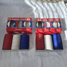 Vtg Lot 2 Boxes 1930's Dennison s Paper/Cardboard POKER CHIPS w/Box 41