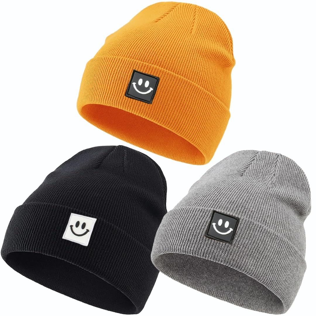 Men Women Winter Beanie Hat 3 Pack Thick Knit Soft Warm Cuffed-image