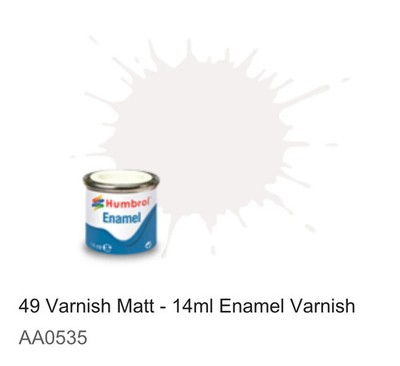 Humbrol Enamel 14ml ( 49) Matt Varnish AA0535