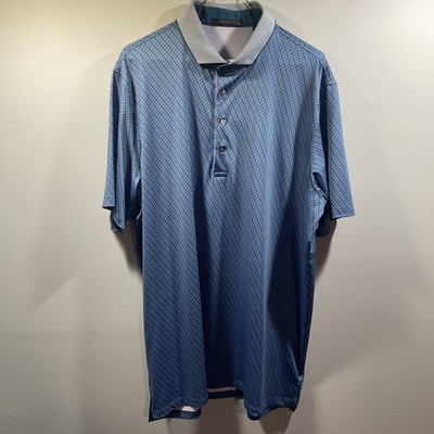 Greyson Mens XL Blue GG AOP Pack Mentality Printed Breathable Stretch Golf Polo