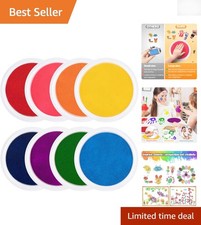 Creative 7" Washable Ink Pads for Kids - 8 Colors Perfect for Arts  Crafts