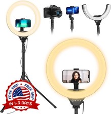 Anillo luz de 14 tr pode luz circular LED con soporte para telefono para selfies