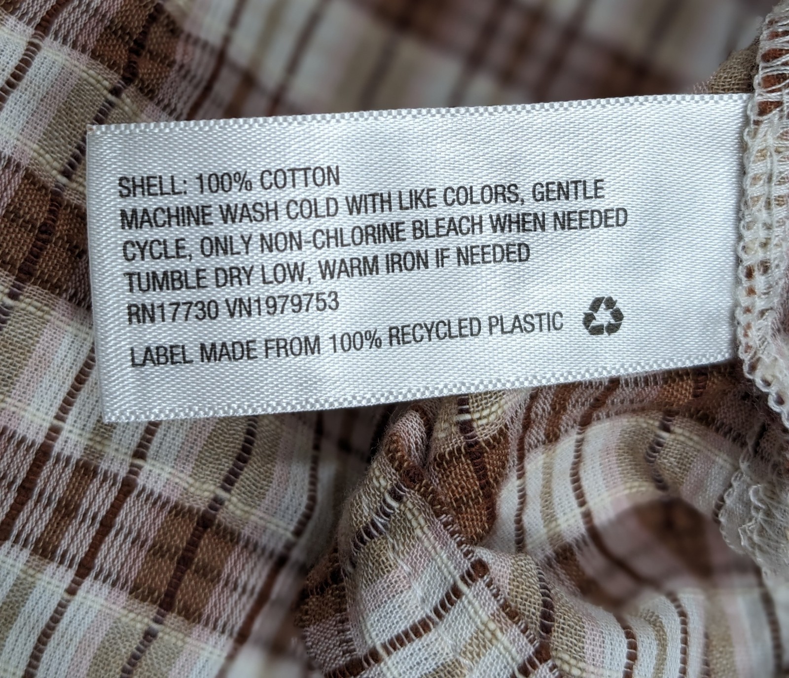 Universal Thread Plaid Peasant Top Button Blouse … - image 7