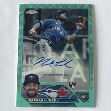 2023 Topps Chrome Update Auto Nathan Lukes AC-NL Aqua Wave Refractor /199(AU,RC)