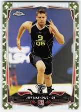 2014 Topps Chrome Camo Refractors Jeff Mathews Rookie #113 Falcons RC,/499