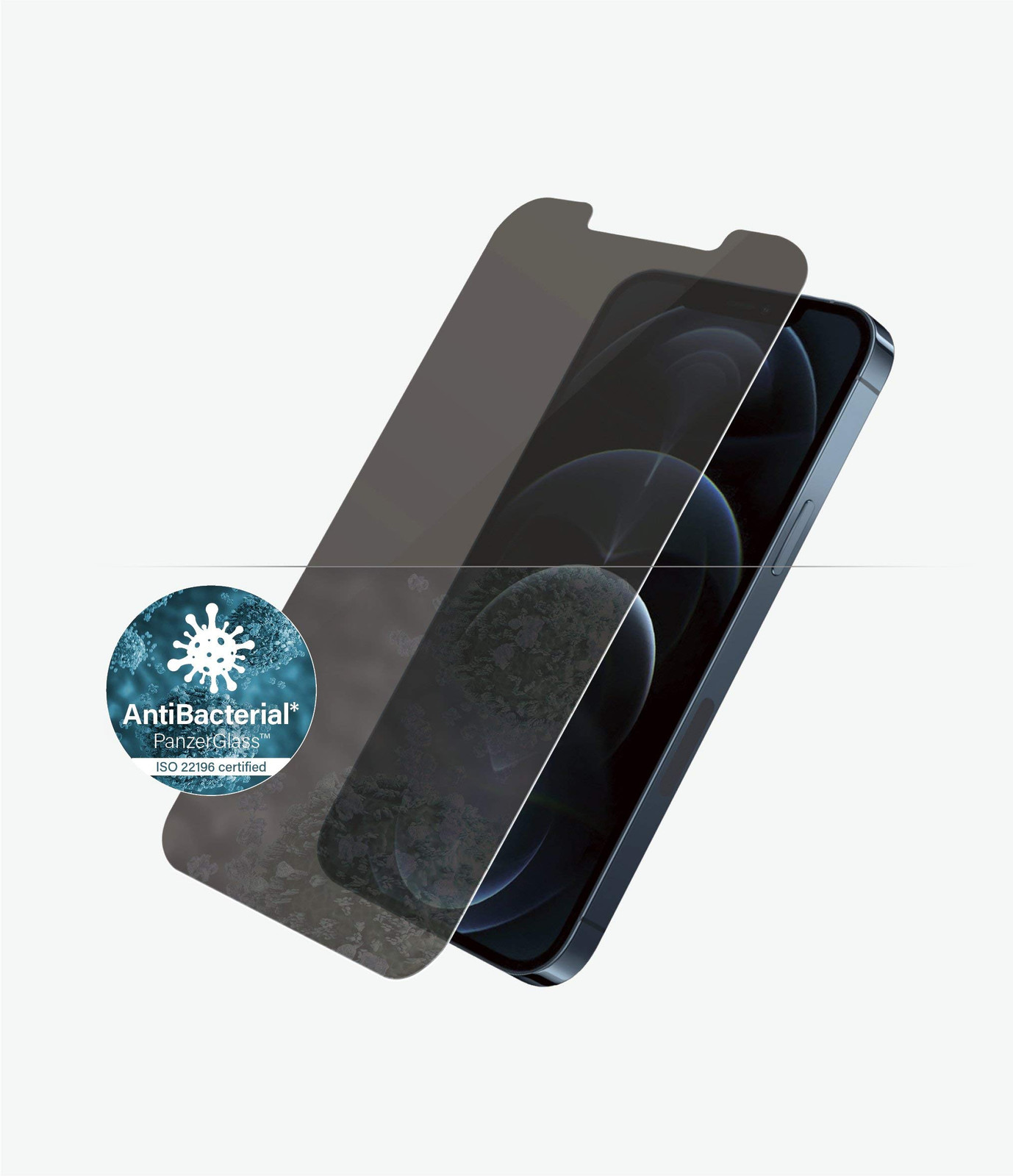 Panzerglass Antibacterial privacy screen protector suitable for Apple iPhone 12