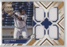 2018 Panini Elite Extra Edition Quad Materials Gold /99 Yanio Perez #QM-YP 0yq9