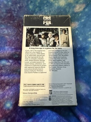 Star Wars VHS 1977 Original 1984 Release CBS FOX Hi-Fi Red Label