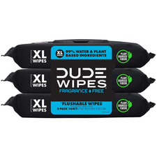 , Unscented Flushable Wipes - Extra-Large Adult Wet Wipes for Sensitive Skin - -