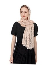 Rectangular Chapel Veil Scarf Catholic Church Veils Mantilla Wrap Shawl Pink