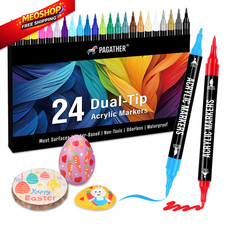 Pagather 24 Colors Acrylic Paint Markers, 1 Count Pack of 24 , 24
