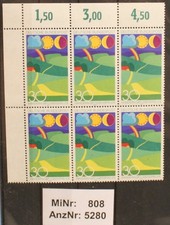 Sondermarke "Wandern", MiNr 808 postfrisch , 2x 3er-Streifen (5280)