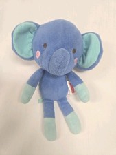 Fisher Price 2014 Blue Aqua Elephant Baby Stuffed Animal Plush Toy 7"