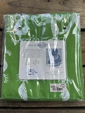 John Robshaw  100% cotton Taju print shower curtain 72x72 Green White