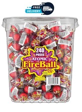 Wonka Atomic Fireball Candy Cinnamon Flavor Individually Wrapped 7.5 G 240 Ct