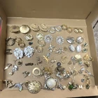 Vintage Costume Jewelry Mixed Lot 50+ Rhinestone Earrings Rings Brooch Pins