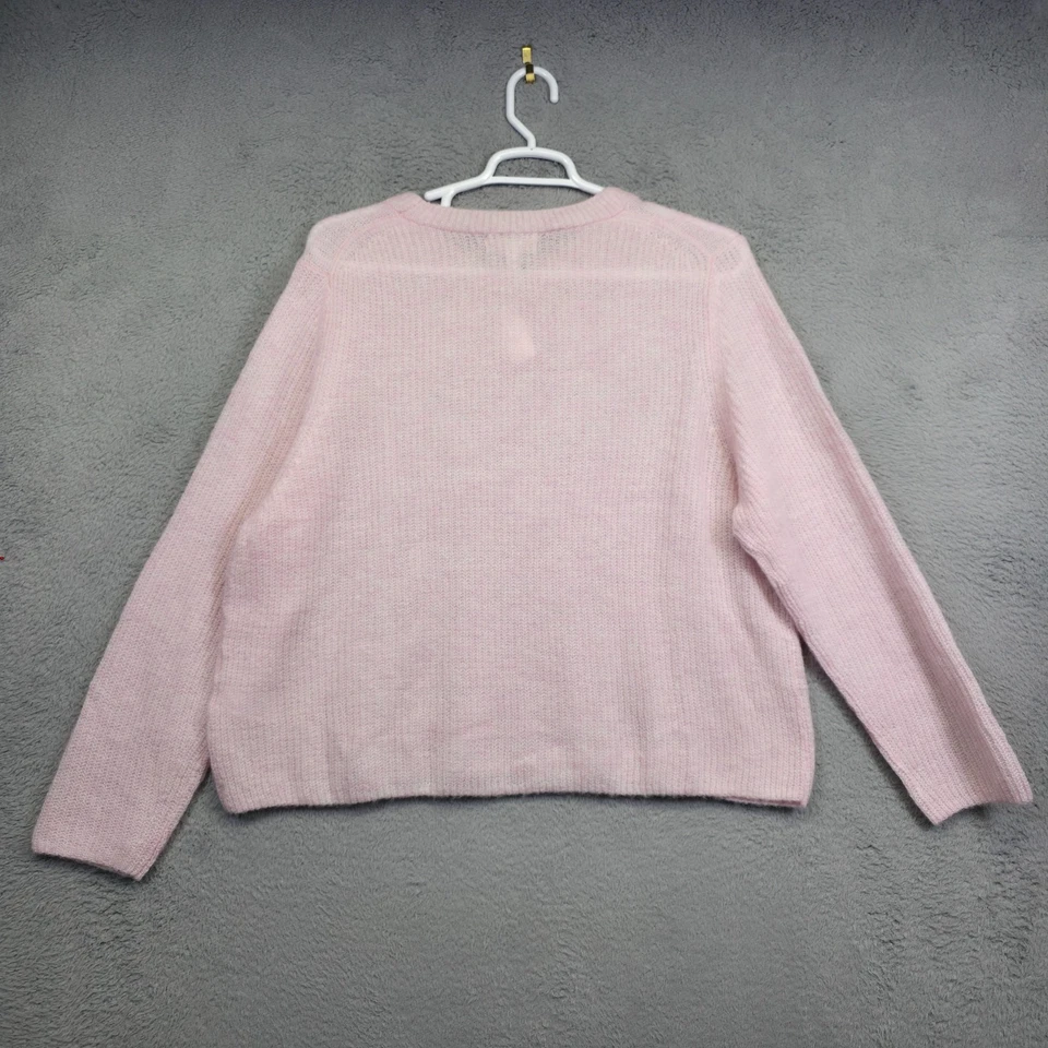 Suéter feminino Banana Republic 2XL lã rosa alpaca malha aberta aconchegante tamanho grande - Imagem 2 de 4