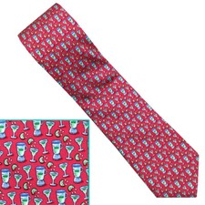 Vineyard Vines Silk Neck Tie Cocktail Mojito Pink Beach Tropical Party USA Made