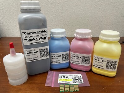 (120g/100g) 4 Toner Refill for Xerox VersaLink C400, C405 + 4 Chip (USA)