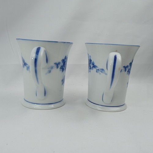 Harry and David Blue White Floral Mug Cup Ceramic Set Of 2 - Picture 3 of 10