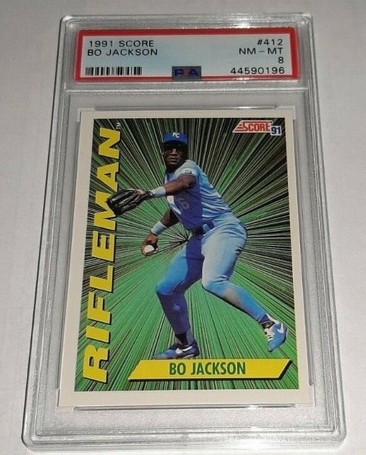1991 Score 412 Bo Jackson Rifleman Card Graded PSA 8 Nm Mint Low Pop